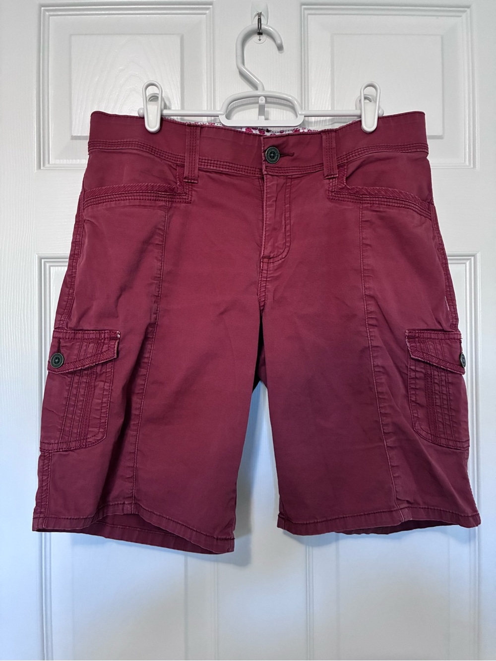 Lee Sinfully Soft Mauve Pinkish Brown Cargo Bermuda Shorts Women’s Sz 10